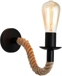 Lampă de perete Loft cu frânghie de iută