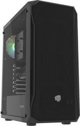 Carcasă pc fury shobo sh4 rgb midi tower, neagră cu panou lateral din sticlă securizată