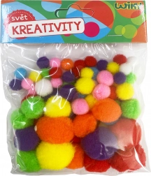 Amestec de mărimi Pom Pom, 80 buc