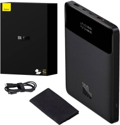Baseus Blade baterie externă 20000 mAh, 100 W, 2× USB‑C + 2× USB‑A, afișaj, negru