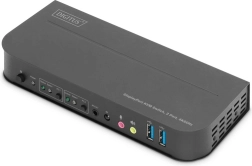 Digitus comutator KVM cu 2 porturi DisplayPort la HDMI 4K 60 Hz cu USB și audio