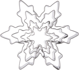 Set de forme tăietoare din oțel pentru fulgi de zăpadă, 4 bucăți