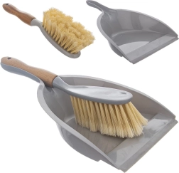 Perie de mână cu făraș din bambus și plastic, cu margine de cauciuc