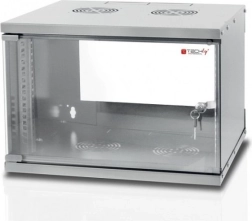 Dulap suspendat Techly 19 inci 6U/320mm cu uși din sticlă, gri