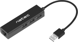 Hub USB NATEC Dragonfly cu 3× USB 2.0 și RJ45