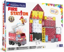 MAGNA-TILES set de construcție magnetic – Stație de pompieri (50 de piese)