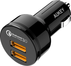 Încărcător auto ultra-rapid 2×USB cu QC 3.0, 36 W