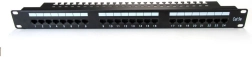 Patch panel 19" cu 24 de porturi, cat. 5e, negru