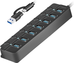 Hub USB LogiLink 7-Port USB 3.2 Gen 1 negru