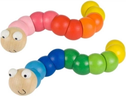 Bigjigs Toys viermișor din lemn colorat - albastru
