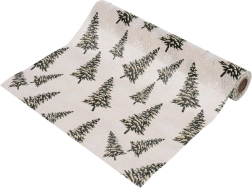 Traversă de masă de Crăciun cu motiv de brăduți 250 × 28 cm - 1 bucată