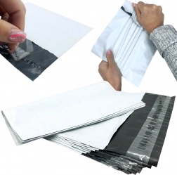 Plicuri poștale din plastic albe C3 350 × 460 mm, pachet 50 buc