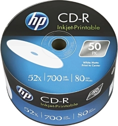 Hp cd‑r 700 mb 52x imprimabile, spindle 50 buc