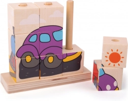 Puzzle din lemn Bigjigs Baby Vehicule