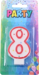 Lumânare de petrecere roșie în formă de numărul 8