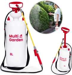 Pompă de stropit pentru grădină, sub presiune, 8 l MULTIGARDEN, cu lance lungă și pompă cu piston