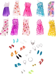 Set de haine și accesorii pentru păpuși - 43 de piese