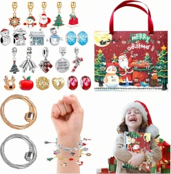 Calendar advent cu brățară și pandantive pentru creații DIY - 1 bucată