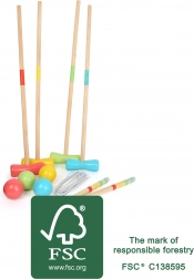 Small foot croquet din lemn Active