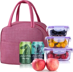 Geantă termică izolantă pentru prânz, picnic și plajă – roz