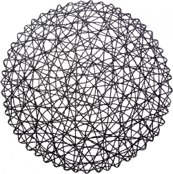 Suport de masă rotund din hârtie, negru, 35 cm