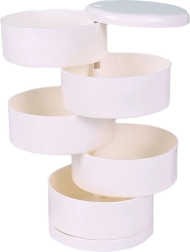 Cutie de bijuterii cu patru niveluri - albă