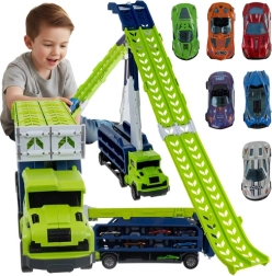 Iso Trade camion – rampă/slider cu 6 mașinuțe metalice