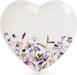 Farfurie de desert din porțelan în formă de inimă LOUKA 17,5 × 17 cm