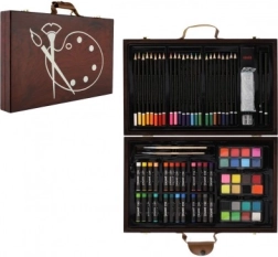 Set creativ pentru pictură în cutie de lemn