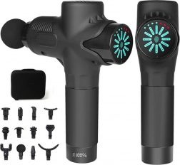 Pistolă de masaj pentru corp cu 12 capete și husă
