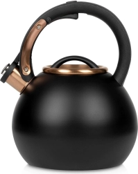 Fierbător Vilde din oțel inoxidabil cu fluier, 3 l, negru