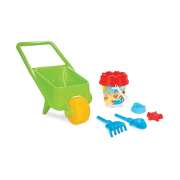 Roabă cu accesorii pentru nisipar 5 piese - verde, Pilsan