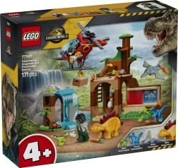LEGO Jurassic World centru de salvare cu velociraptori, un stegozaur și un pteranodon