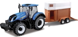Tractor Bburago Fermier New Holland cu remorcă pentru cai