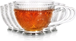Set de căni din sticlă pentru cafea și ceai 400 ml, 6 buc
