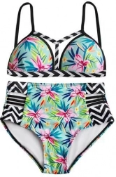 costum de baie damă două piese cu talie înaltă, push‑up – mărimea S