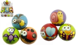 Mingea din spumă cu animăluțe 10 cm, mix de culori