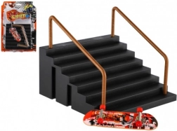 Skateboard degetar cu trepte și balustradă 9 cm