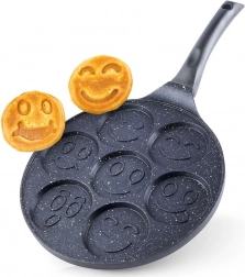 Tigaie din granit pentru ouă și clătite americane 27 cm, 7 forme Grande
