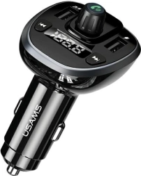 Set handsfree cu FM transmitter USAMS C21 Bluetooth, MP3, 2× USB 3,4 A