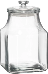 Recipient pătrat din sticlă cu capac, 3,3 l