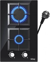 Aragaz cu gaz din sticlă cu două zone IsEasy