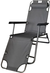 Șezlong pliabil de plajă Riviera gri închis