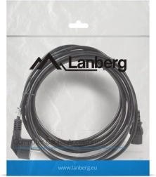 Cablu de alimentare CEE 7/7 – IEC 320 C13, 5 m, VDE, negru Lanberg