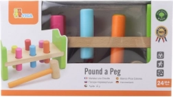 Banc de bătut din lemn pentru copii 24m+