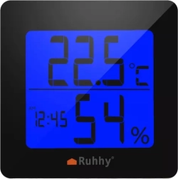 Stație meteorologică 5 în 1 cu termometru, higrometru, ceas, alarmă și calendar RUHHY