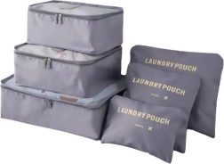 Set de organizatoare de călătorie pentru valiză și dulap (6 buc) – negru