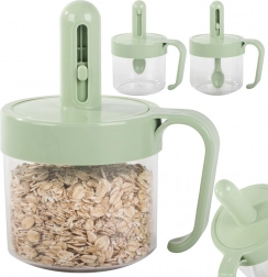 Recipient etanș pentru condimente, cu linguriță integrată și mâner, 0,2 l