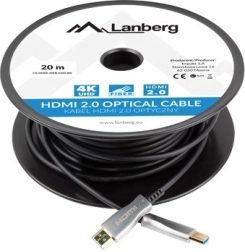 Cablu HDMI 2.0 optic activ 20 m Lanberg negru