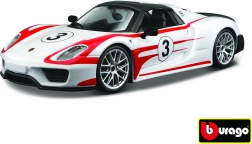 Model auto metalic 1:24 Porsche 918 Weissach – alb